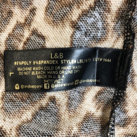 L&B Lucky and Blessed animal print swing dress Beautiful browns EUC midi L/XL - Picture 6 of 7